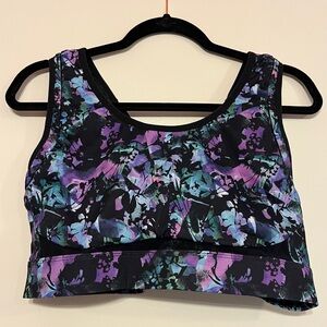 Fabletics Purple and Blue Floral Sports Bra